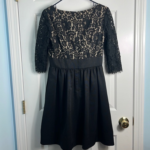 Eliza J Black Lace & Faille V Neck Cocktail Dress - Picture 10 of 16